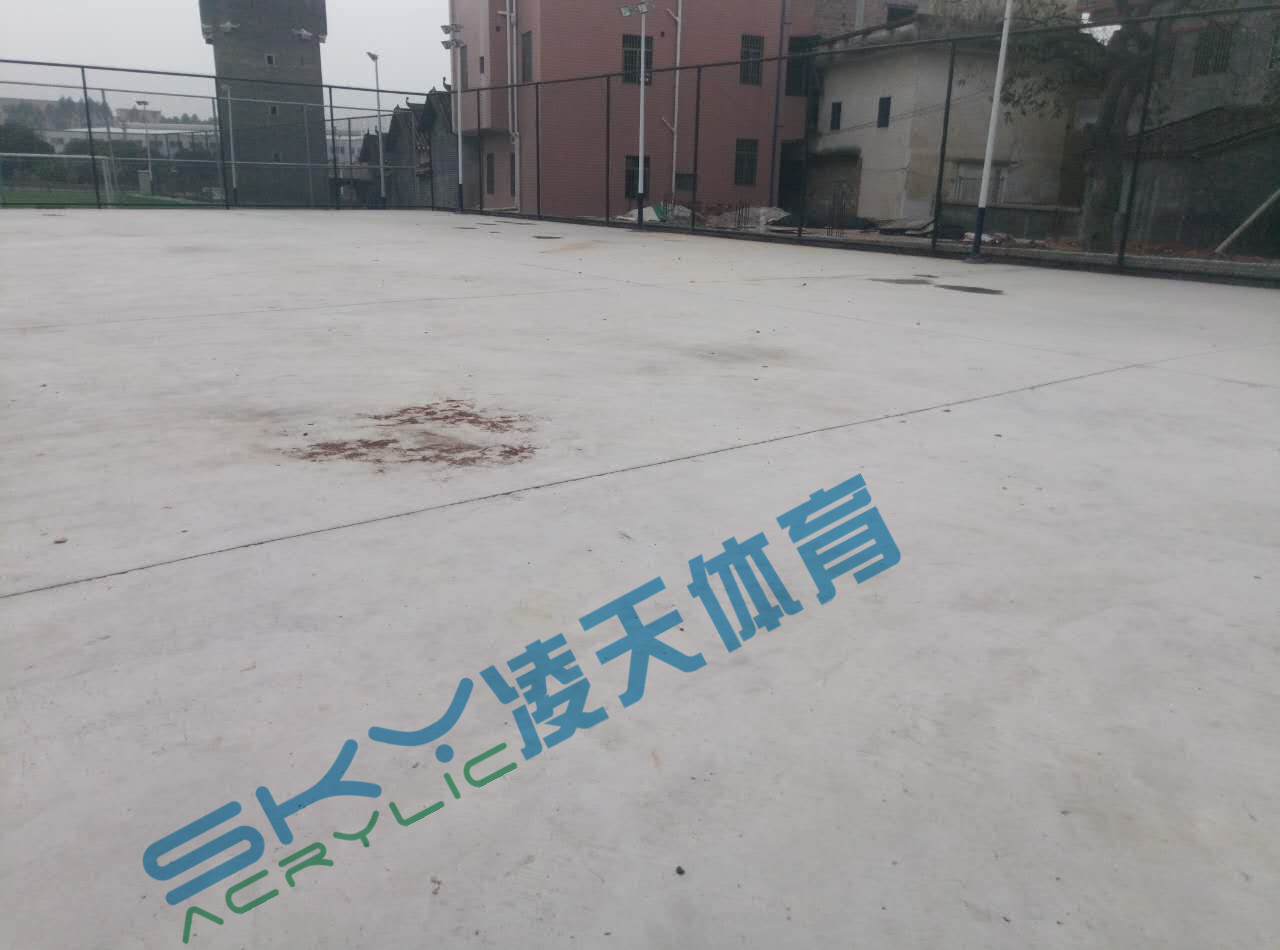 丙烯酸球场案例：广州市增城石迳村丙烯酸网球